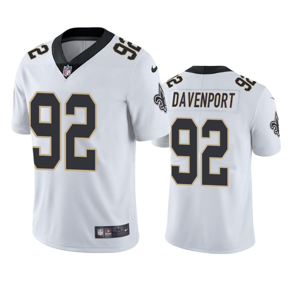 Men New Orleans Saints #92 Marcus Davenport Nike White Limited NFL Jersey